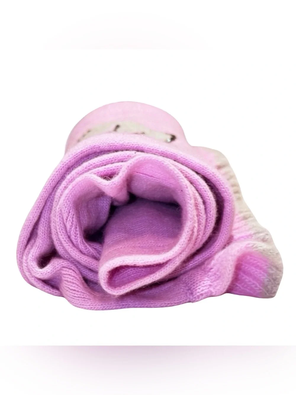 Pink 100% Cashmere Scarf | Rhinestone Bow | Knit Scarf |  51” x 10”